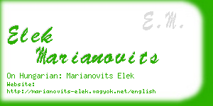 elek marianovits business card